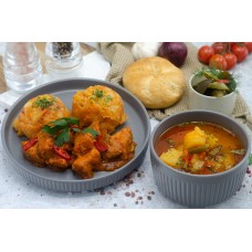 meniu/c.legume/tocanita porc/c.taranesti/s.castraveti/chifla