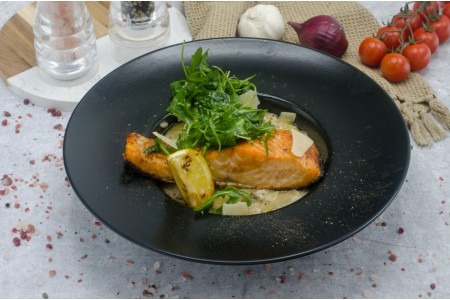 Risotto cu ciuperci si somon
